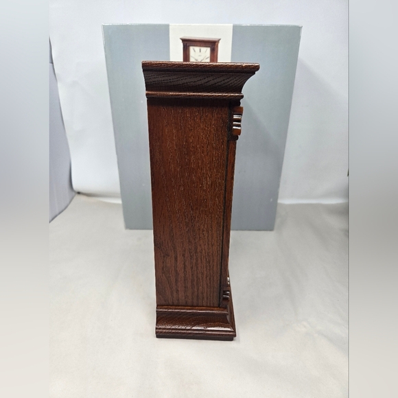 Seiko Radio Controlled Mantle Wood Clock Medium Brown Tone Abalone Insert Ornate - Picture 9 of 15